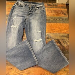 Women's Blue Distressed Jeans